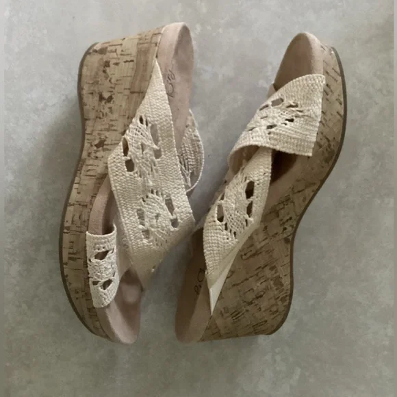 Life Stride Donna macramé wedge sandals EUC - Picture 5 of 10